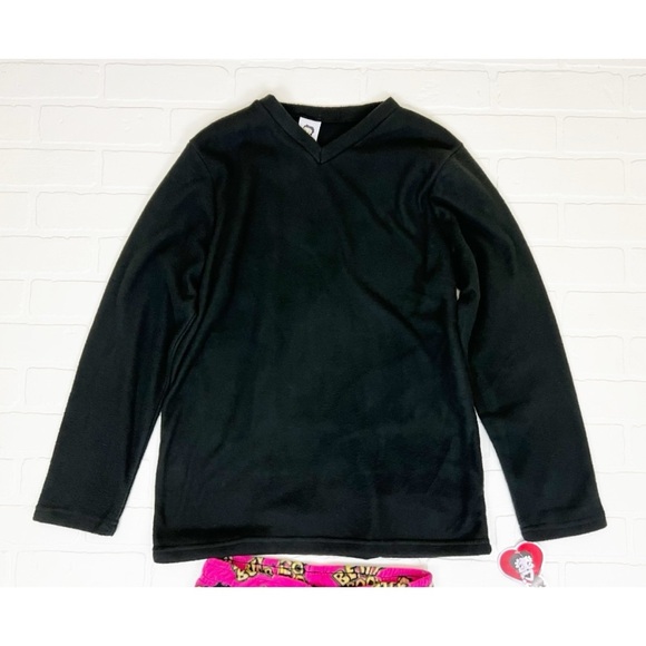 Betty Boop 2 Piece Womens Fleece Pajama Set Black Pink Size Medium - Picture 3 of 7